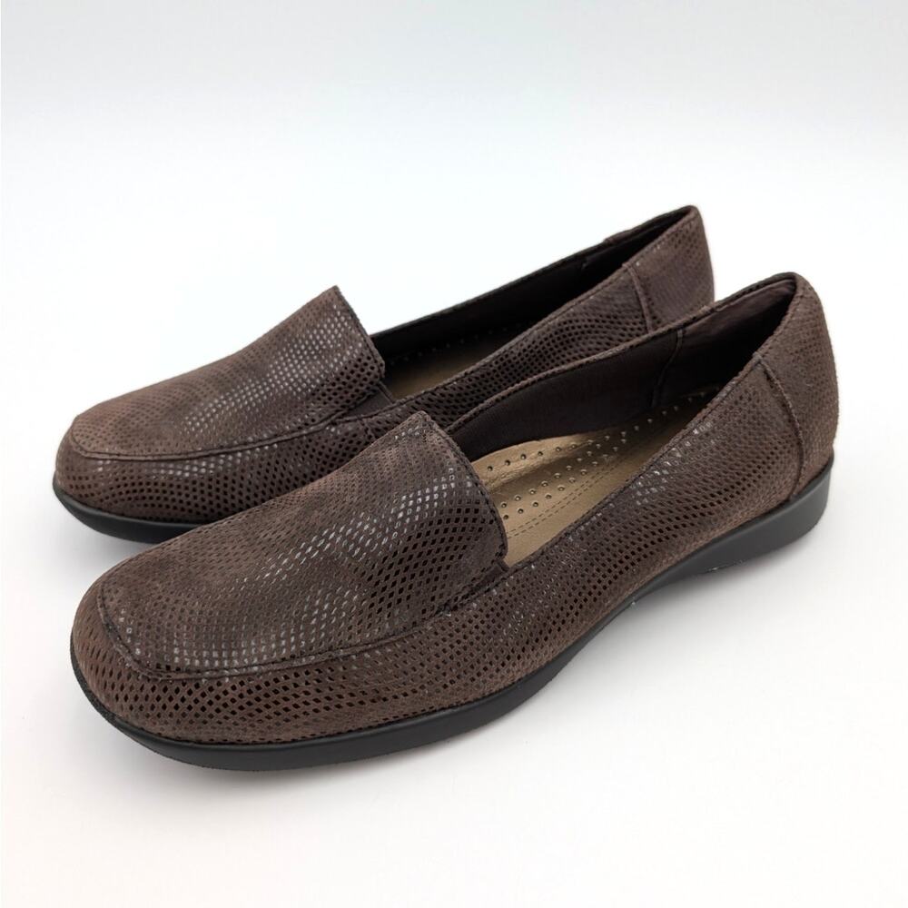 Trotters Jenn Loafer Shoes Women's Dark Brown Mini Dots Size US5M EU36